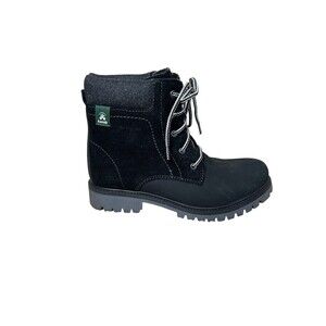 KAMIK black TAKODA WINTER BOOTS SIZE 5 black lace up suede fleece ankle